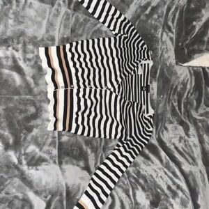 Only Mine Black and White Striped Knit Top